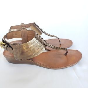 Coach Gold Leather Sandals Size 9.5
